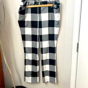 EUC Black and cream ivory white checkered slacks pants